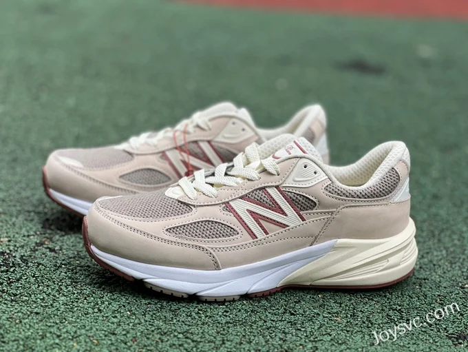 New Balance 990V6 Beige Red Loro Piana Retro Running Shoes U990L06