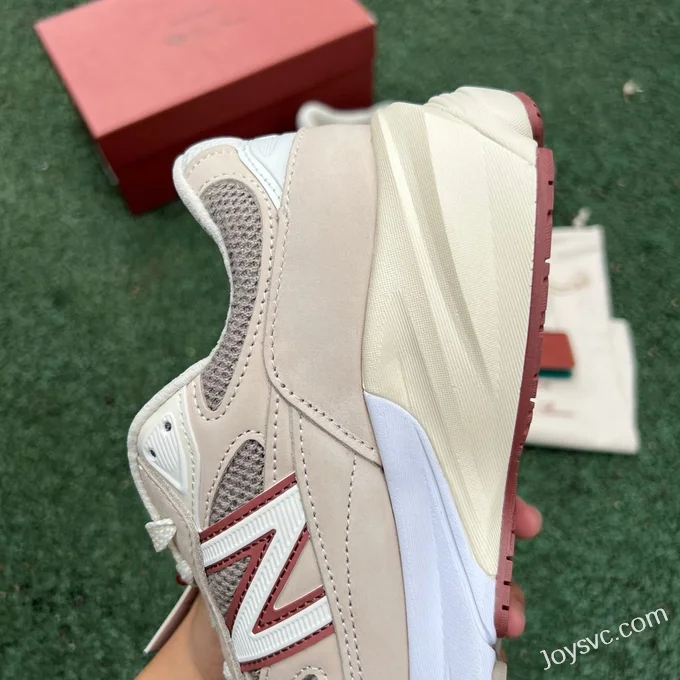 New Balance 990V6 Beige Red Loro Piana Retro Running Shoes U990L06