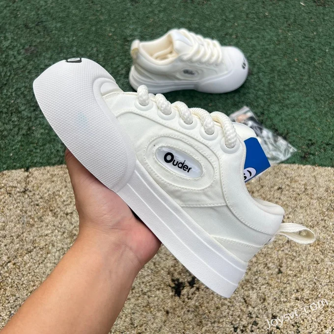 NO1 x Ouder Smiler Pure White Casual Sneakers