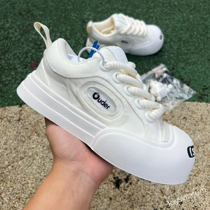 NO1 x Ouder Smiler Pure White Casual Sneakers