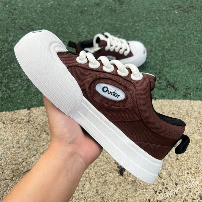 NO1 x Ouder Smiler Brown White Casual Sneakers