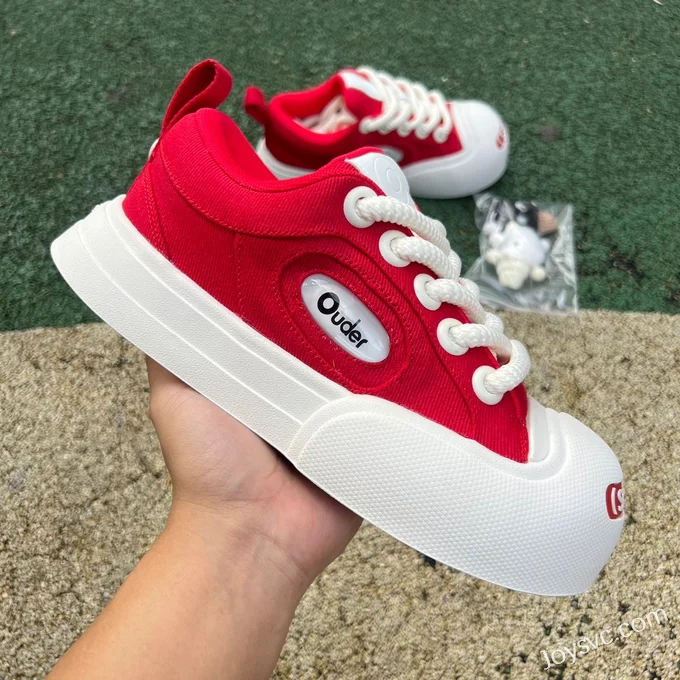 NO1 x Ouder Smiler Bright Red Casual Sneakers