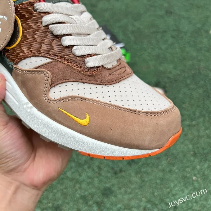 Division Street x Nike Air Max 1 Brown Grey Low-Top Running Shoes HQ2639