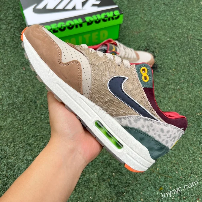 Division Street x Nike Air Max 1 Brown Grey Low-Top Running Shoes HQ2639