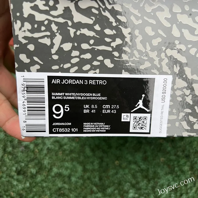 Air Jordan 3 Lucky Shorts CT8532-101 White Grey Blue