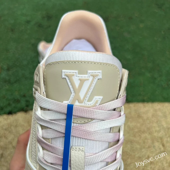 Louis Vuitton Trainer White Beige Grey