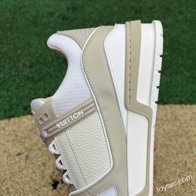 Louis Vuitton Trainer White Beige Grey