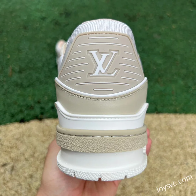 Louis Vuitton Trainer White Beige Grey