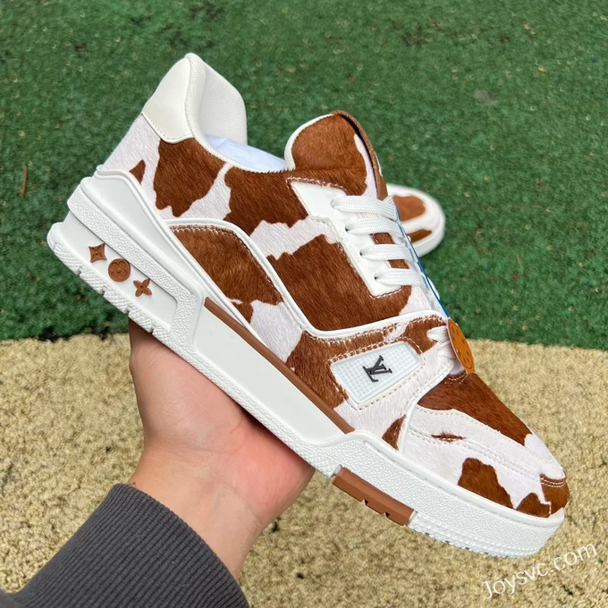 Louis Vuitton Trainer White Brown Milk