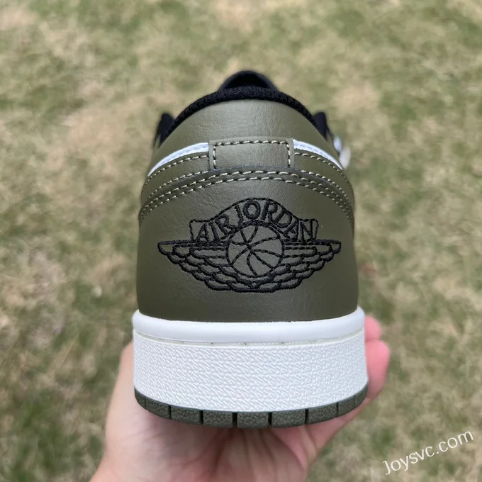 Air Jordan 1 Low Black Green Olive 553558-092