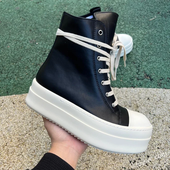 RICK OWENS High Top Black White FW23 LUXOR Sneakers