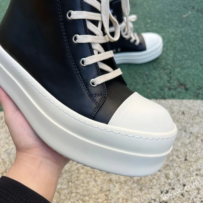 RICK OWENS High Top Black White FW23 LUXOR Sneakers