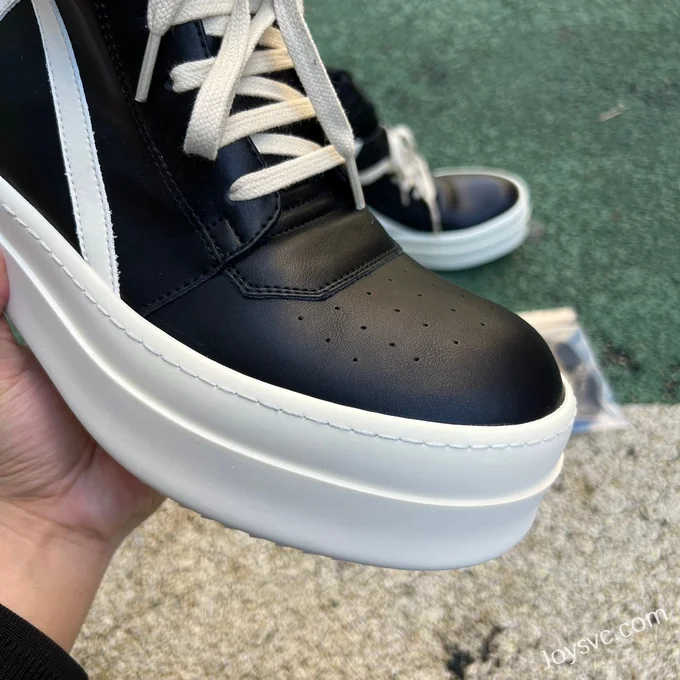 RICK OWENS High Top Black White FW23 LUXOR Sneakers