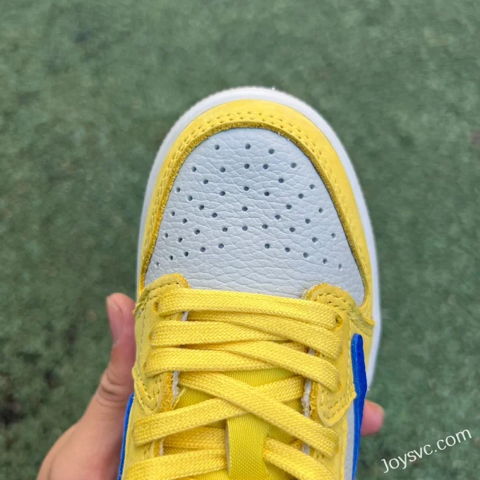 Travis Scott x Air Jordan 1 Low DZ5909-700 Yellow Blue Kids Version