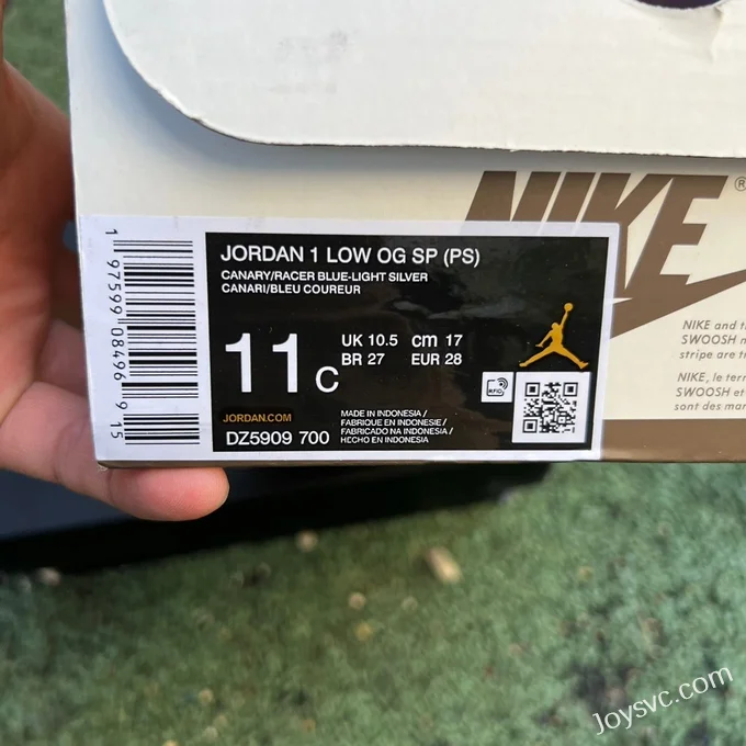 Travis Scott x Air Jordan 1 Low DZ5909-700 Yellow Blue Kids Version