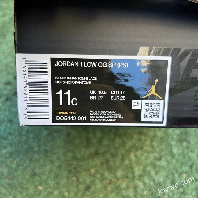 Travis Scott x Air Jordan 1 Low DO5442-001 Black Kids Version