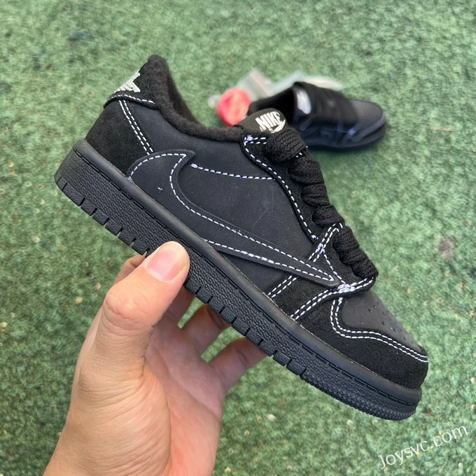 Travis Scott x Air Jordan 1 Low DO5442-001 Black Kids Version