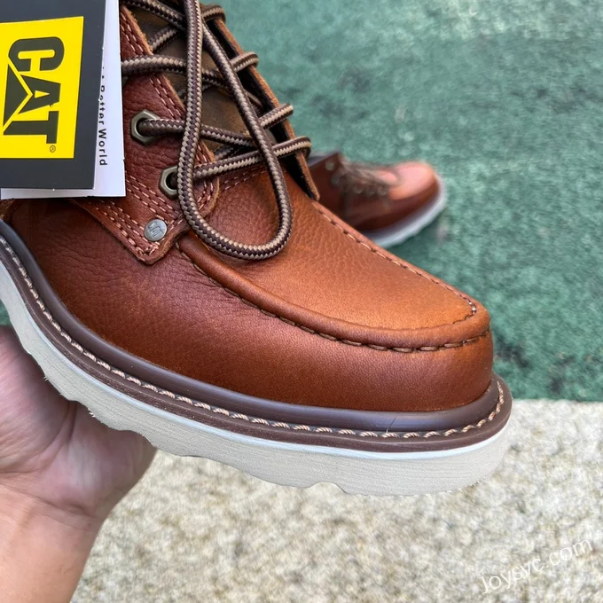 Caterpillar Red Brown Boots - Rugged Outdoor Footwear