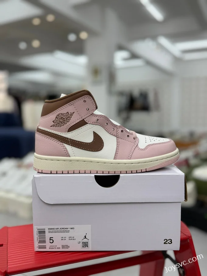 Air Jordan 1 Mid Pink White BQ6472-620