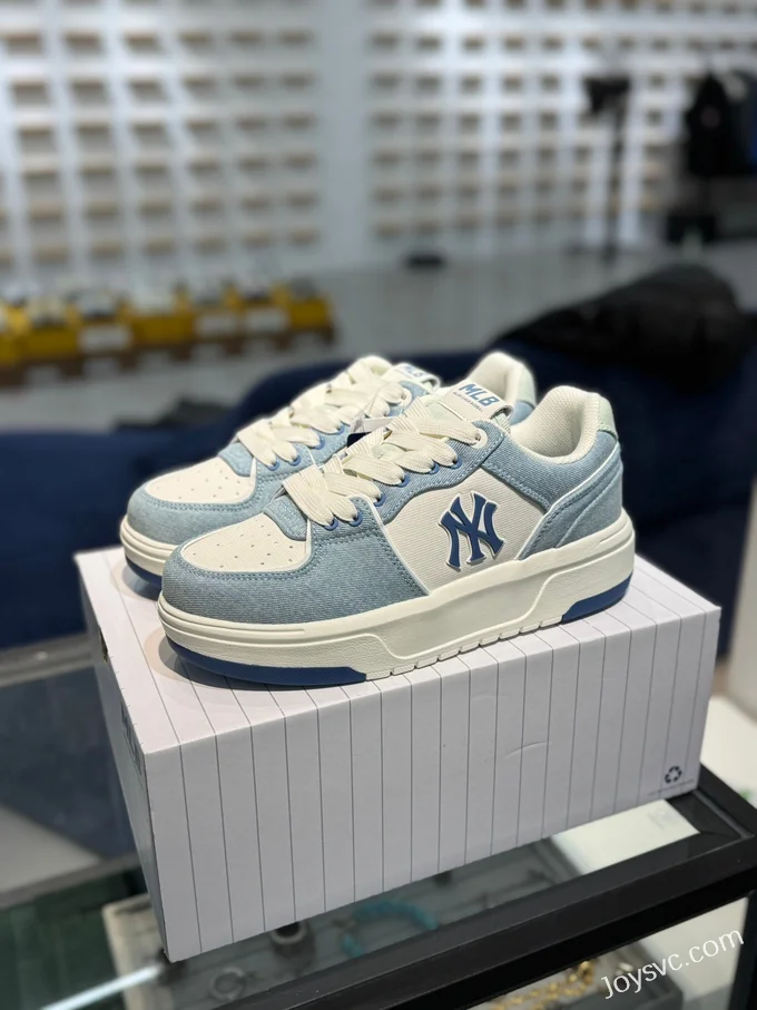 MLB Chunky Liner Denim Blue White Dad Shoes