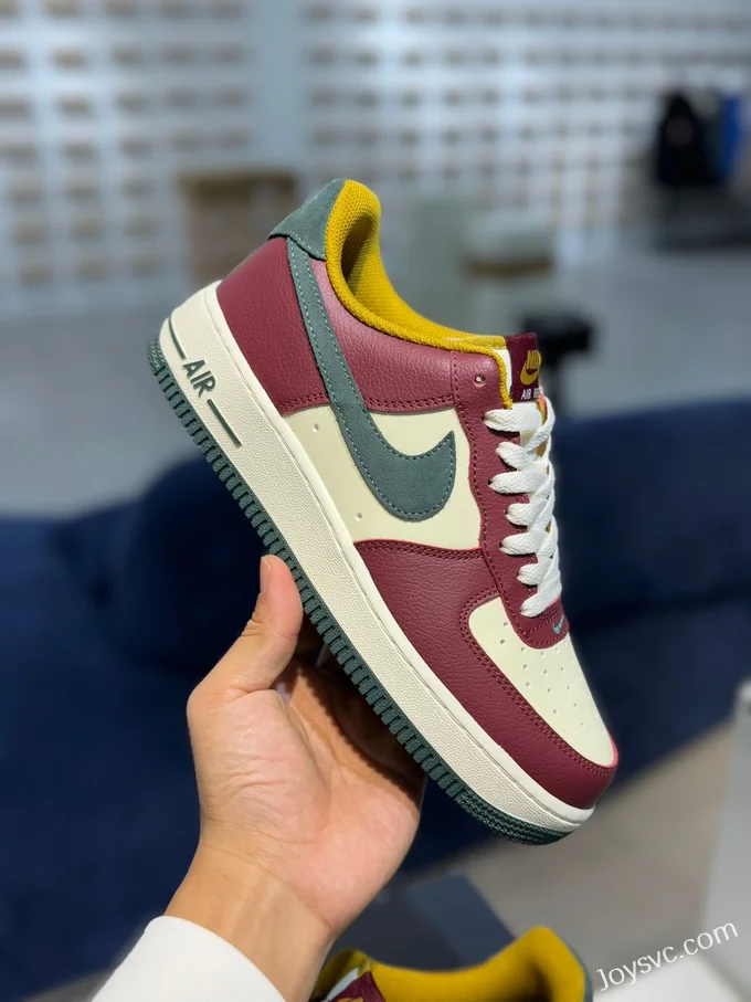 Nike Air Force 1 White Green Maroon HQ3612-113