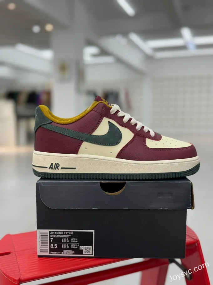 Nike Air Force 1 White Green Maroon HQ3612-113