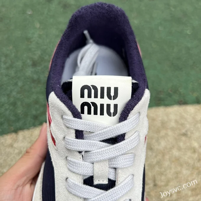 MIU MIU Bella Lily White Blue Red Training Shoes