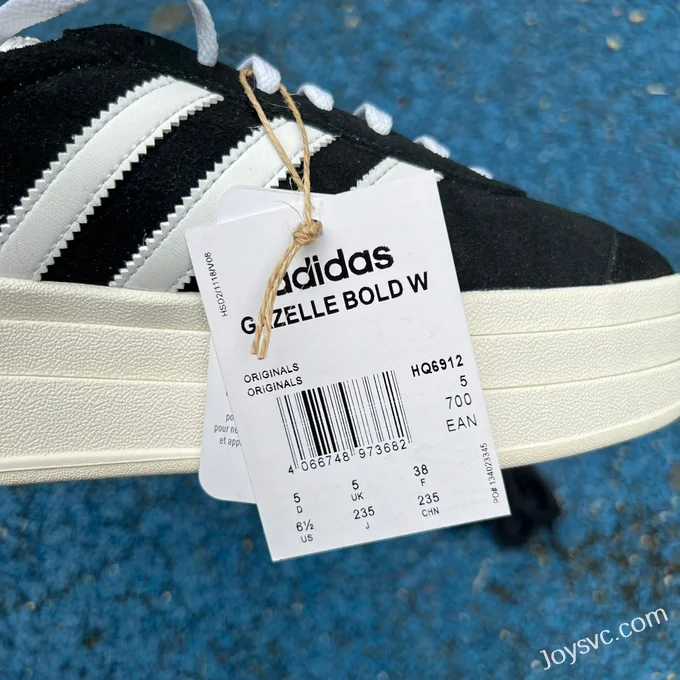 Adidas Gazelle Bold Black White Retro Sneakers HQ6912