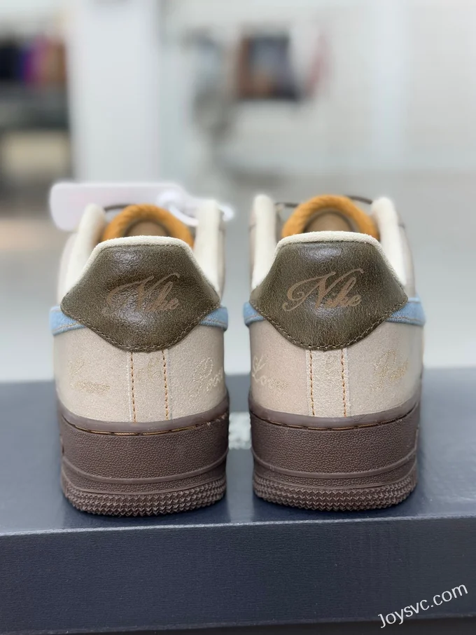 Nike Air Force 1 Brown White Blue HQ3458-142