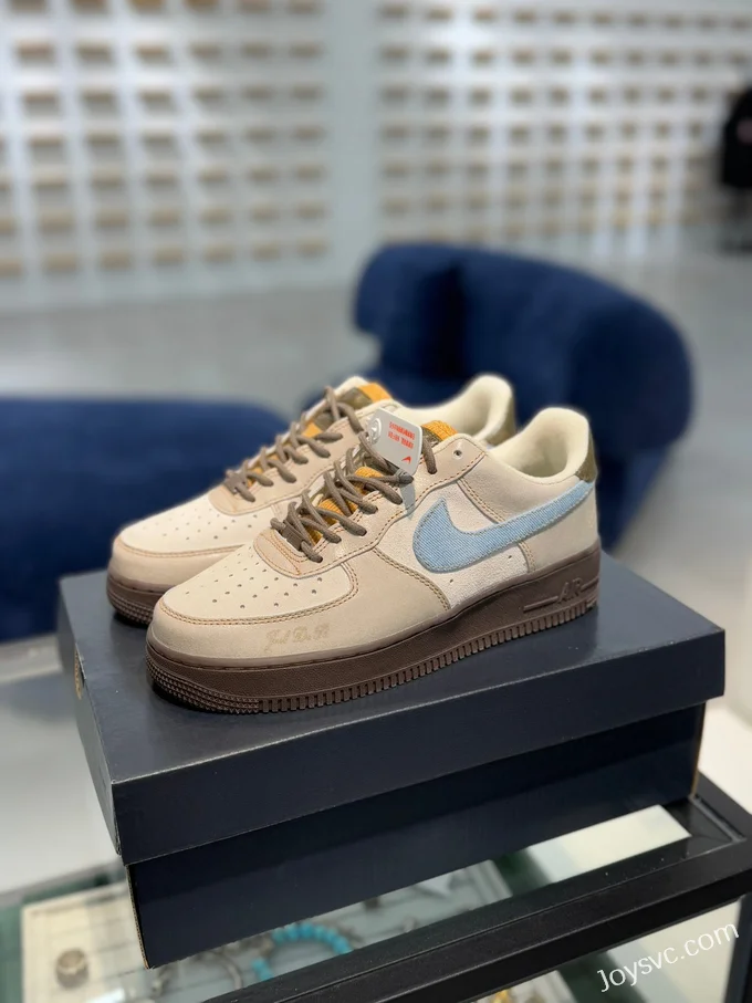 Nike Air Force 1 Brown White Blue HQ3458-142