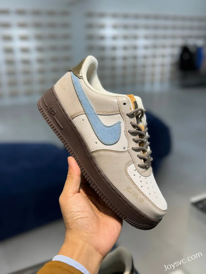 Nike Air Force 1 Brown White Blue HQ3458-142