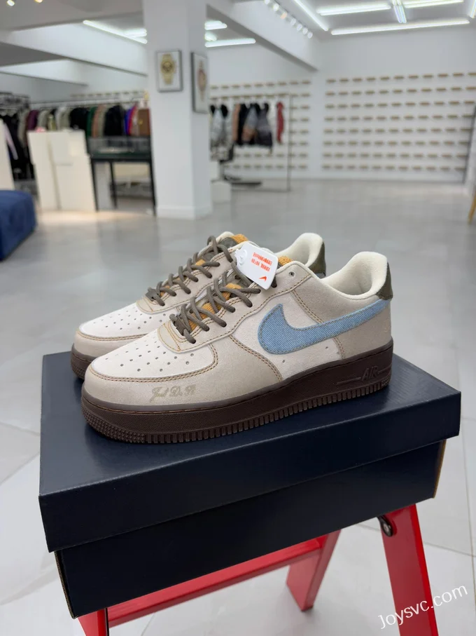 Nike Air Force 1 Brown White Blue HQ3458-142