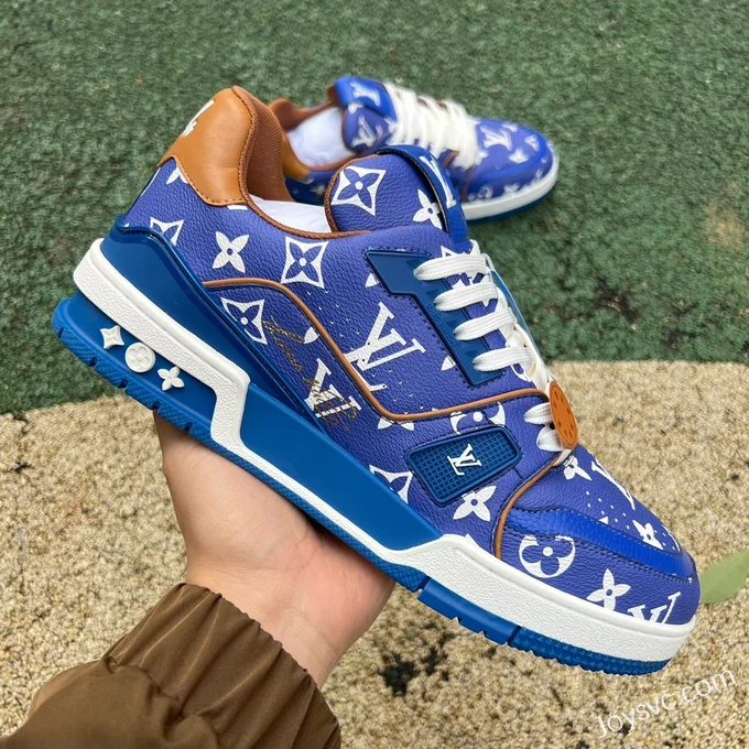 Louis Vuitton Trainer Blue Brown