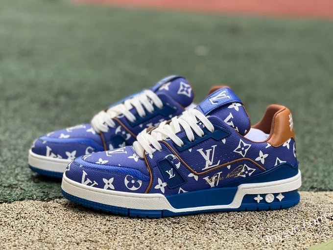 Louis Vuitton Trainer Blue Brown