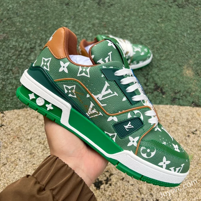 Louis Vuitton Trainer Green Brown