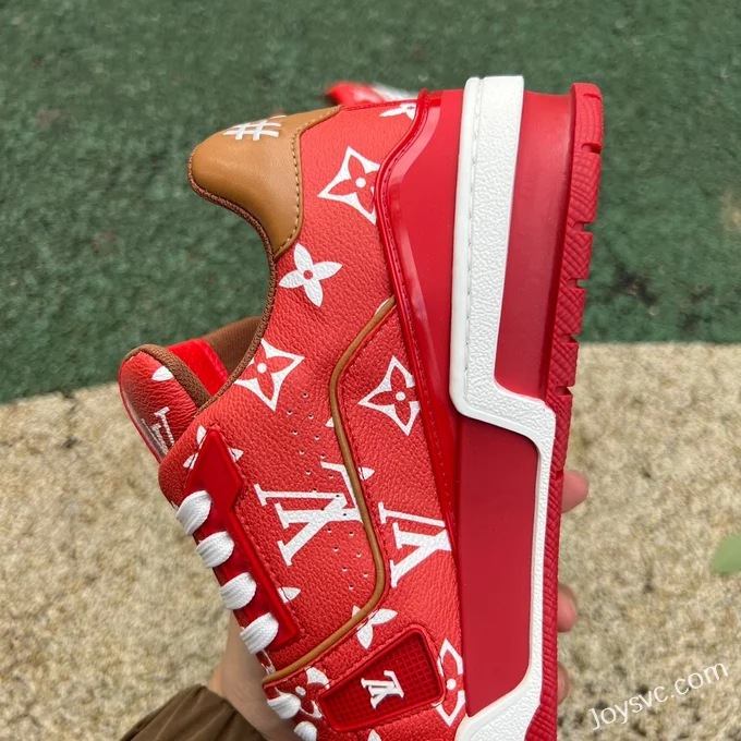 Louis Vuitton Trainer Red Brown