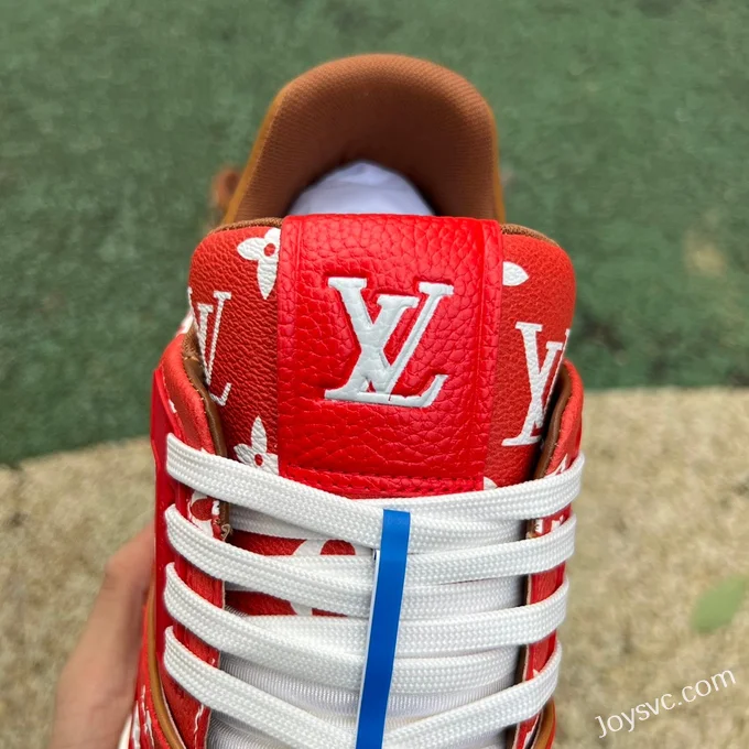 Louis Vuitton Trainer Red Brown