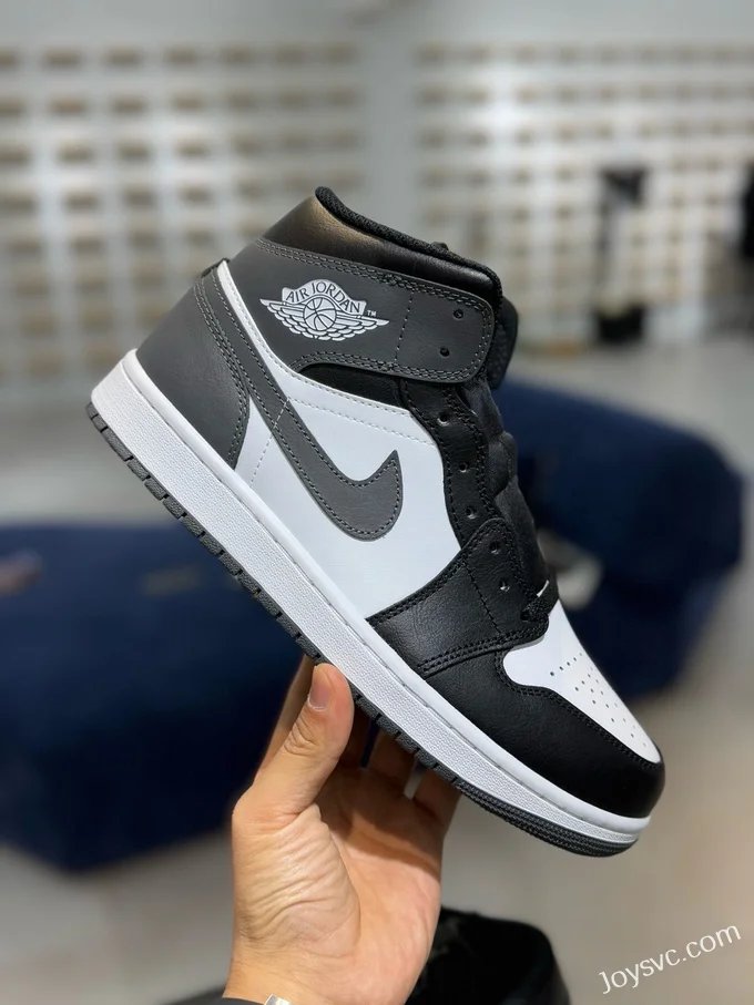 Air Jordan 1 Mid Black White Grey