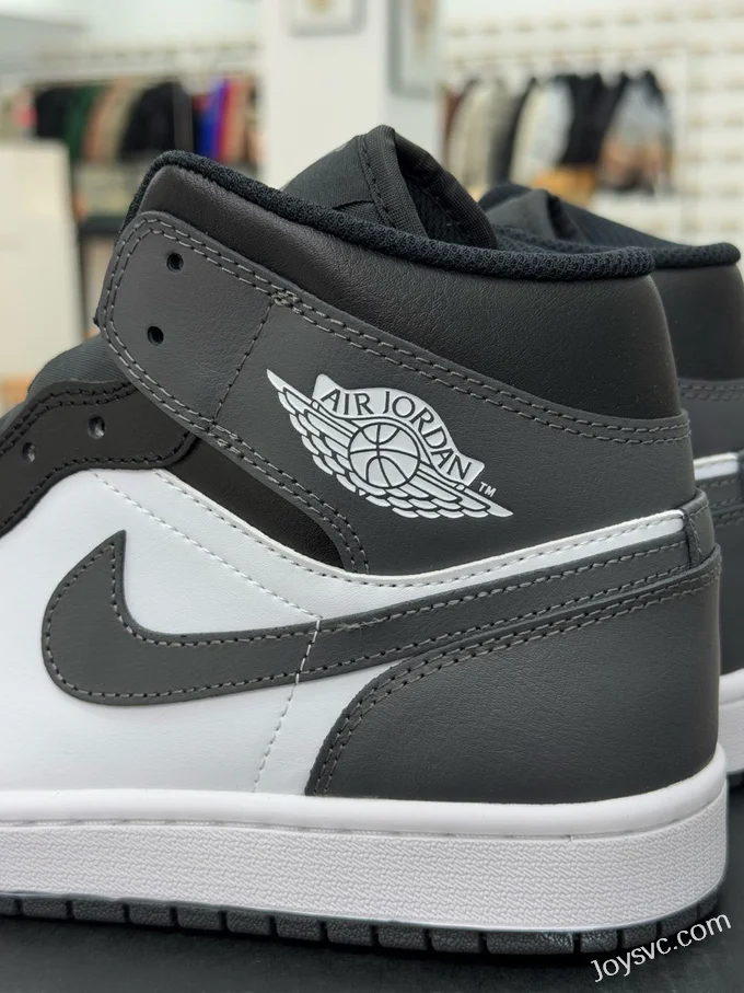 Air Jordan 1 Mid Black White Grey