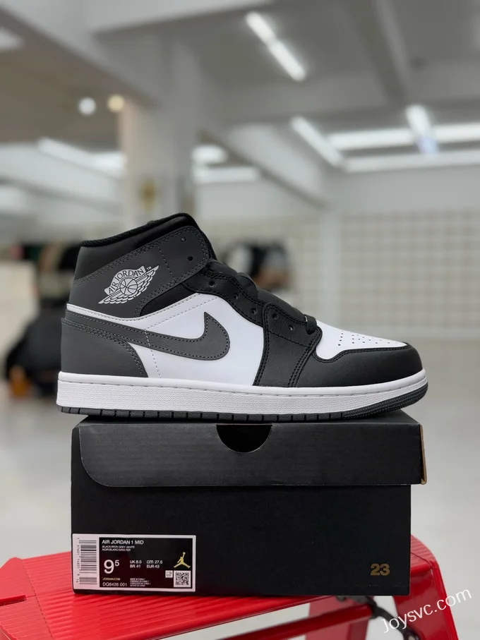 Air Jordan 1 Mid Black White Grey