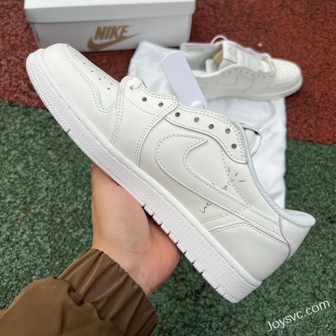 Travis Scott x Air Jordan 1 Low Golf TD1288-111 Triple White Reverse Swoosh