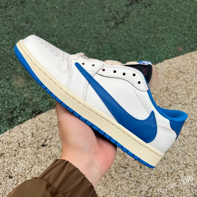 Travis Scott x Fragment Design x Air Jordan 1 Low White Blue DM7866-104