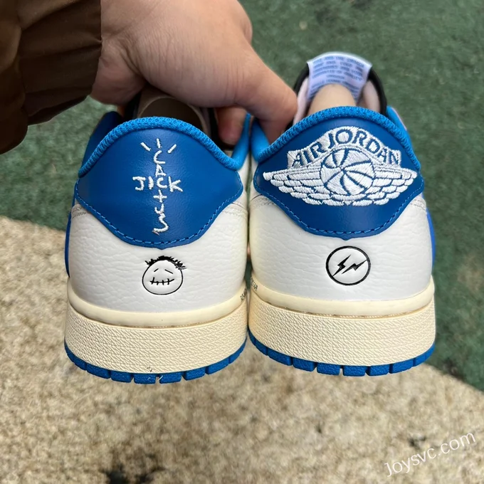 Travis Scott x Fragment Design x Air Jordan 1 Low White Blue DM7866-104