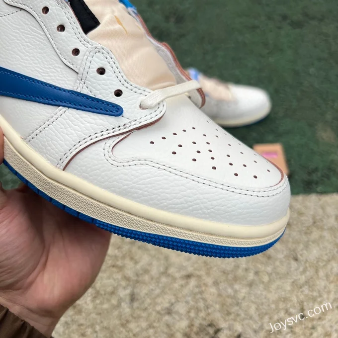 Travis Scott x Fragment Design x Air Jordan 1 Low White Blue DM7866-104