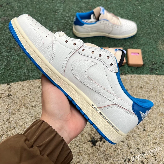 Travis Scott x Fragment Design x Air Jordan 1 Low White Blue DM7866-104