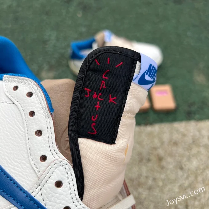 Travis Scott x Fragment Design x Air Jordan 1 Low White Blue DM7866-104