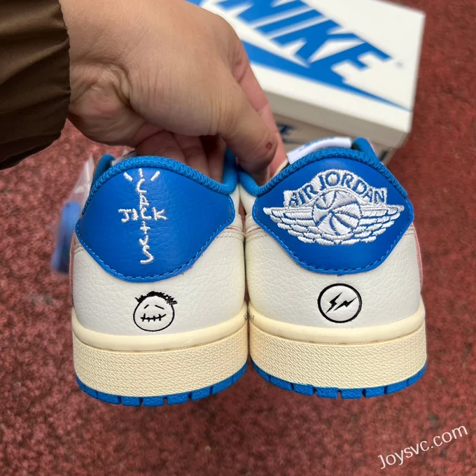 Travis Scott x Fragment Design x Air Jordan 1 Low White Blue DM7866-104