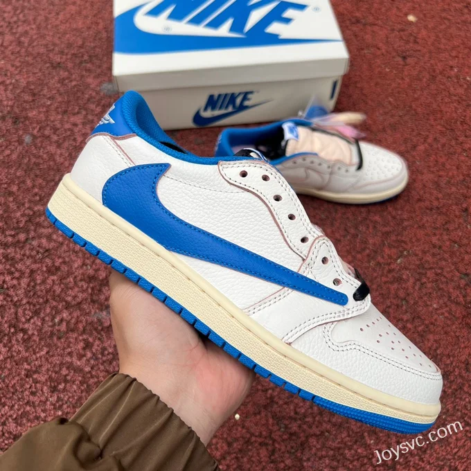 Travis Scott x Fragment Design x Air Jordan 1 Low White Blue DM7866-104