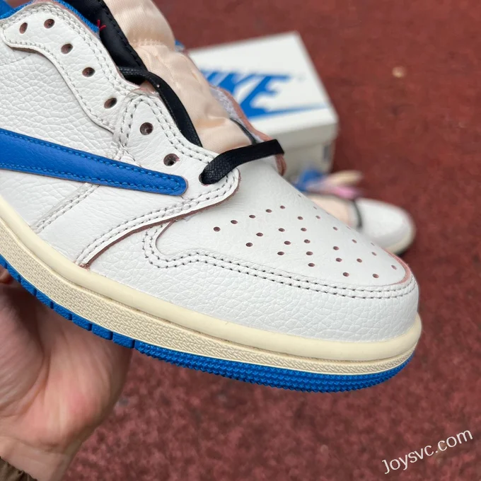 Travis Scott x Fragment Design x Air Jordan 1 Low White Blue DM7866-104