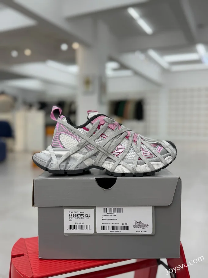 Balenciaga 3XL Lace-Up Grey Pink Spider-Man Retro Dad Shoes